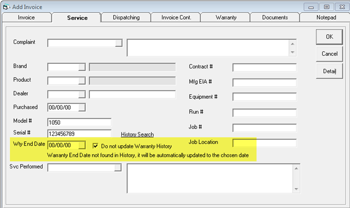 Auto Update Warranty Add Invoice