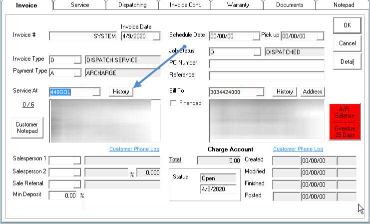 Create_Service_Invoice_Service_History