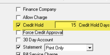 Customer Credit Hold