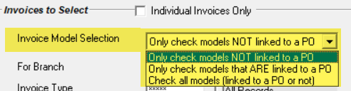 Invoice Model Selection
