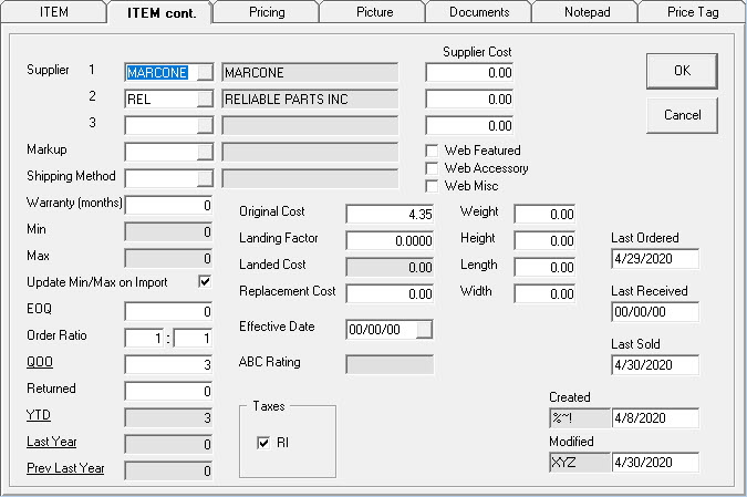 Item_Maintenance_Pricing_Tab