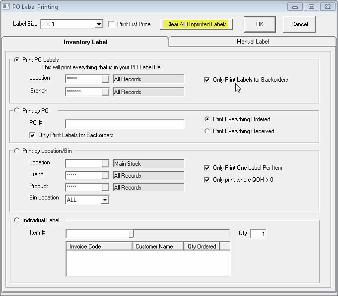 LabelPrintingClearUnprintedLabels