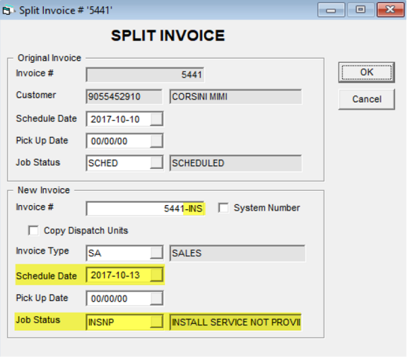 Labor Invoice Split