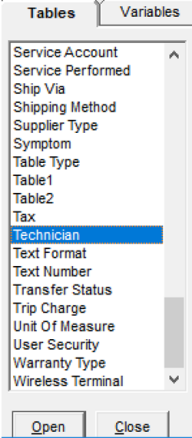 Labor Technician Table