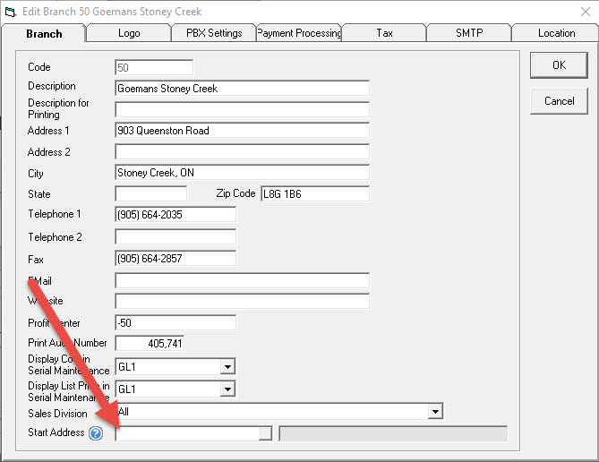 MappingBranchStartAddress