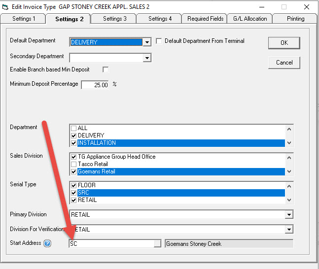 MappingInvoiceTypeStartAddress