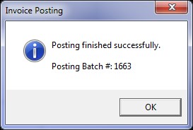 Invoice Posting Batch