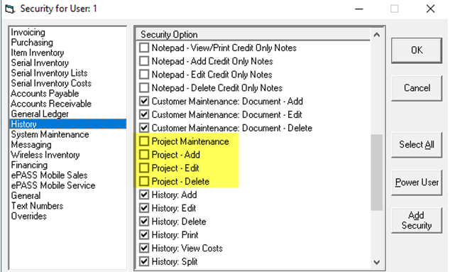ProjectsSecurity