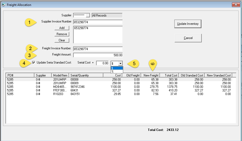 PurchasingFreightAllocation
