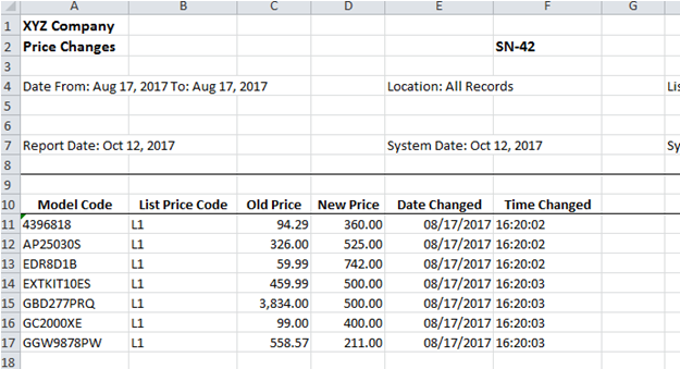SN-42PriceChangesExcel