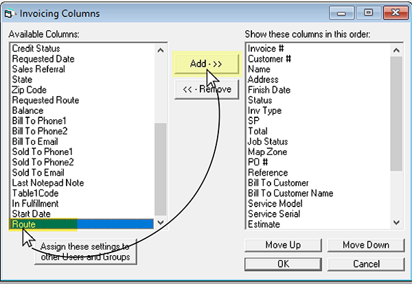 Viewing Route Codes - Step 2