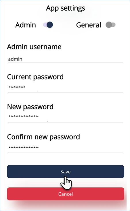 Changing the Admin Password