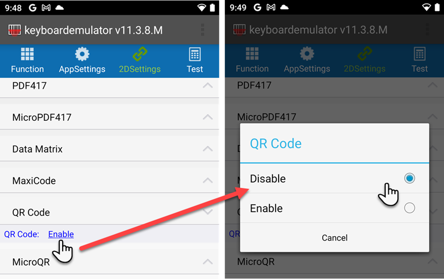 QRCodeDisable